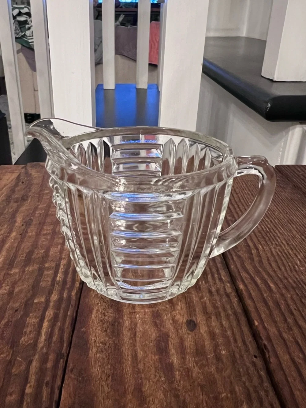 Vintage Art Deco Clear Glass Creamer and Sugar Set - Picture 3 of 5